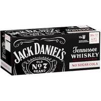 Jack Daniel & Cola No Sugar 10 Pack 375ml