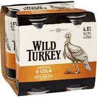 Wild Turkey & Cola 4.8%  4x375ml