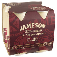 Jameson & Raw Cola  6.3% 4x375ml