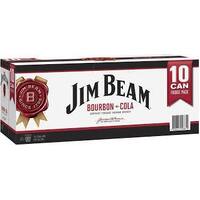 Jim Beam & Cola 10 Pack 375ML