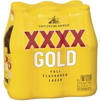 XXXX Gold Bottles 6x375ml
