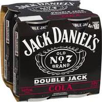 Jack Daniels Double Jack & Cola  4 x 375ml