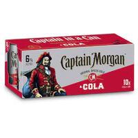 Captain Morgan Rum & Cola 6% 10 Pack 375ml