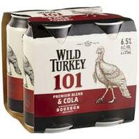 Wild Turkey & Cola 101  4x375ml