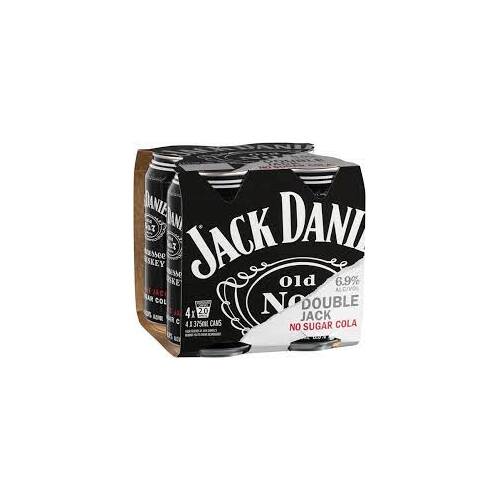 Jack Daniel Double Jack & Cola No Sugar 4 x 375ml
