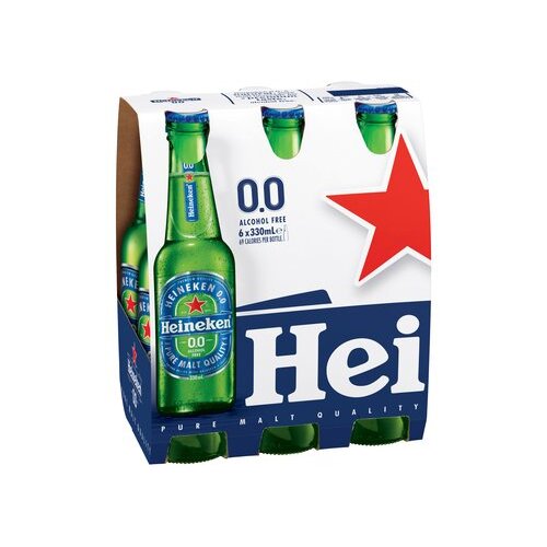 Heineken Non Alcoholic Lager Bottle 6x330ml
