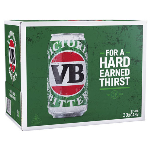 Victoria Bitter Can 30 Block 375ml