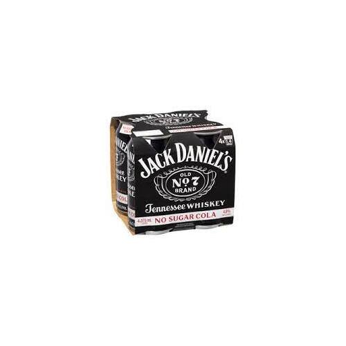 Jack Daniel & Cola No Sugar  4x375ml