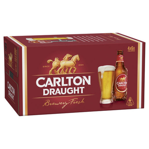 Carlton Draught Bottle 24x375ml