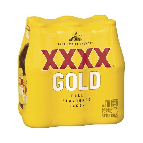 XXXX Gold Bottles 6x375ml