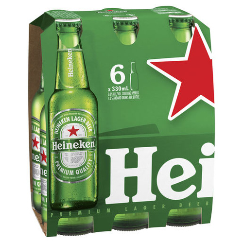 Heineken Lager Bottle 6x330ml