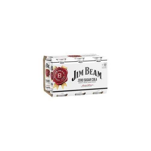 Jim Beam & Cola No Sugar 4.8% 6x375ML