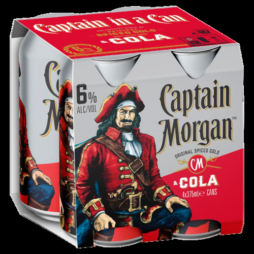 Captain Morgan Rum & Cola 6% 4x375ml