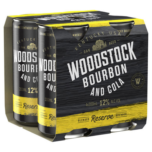 Woodstock Bourbon & Cola 12% 4x200ml