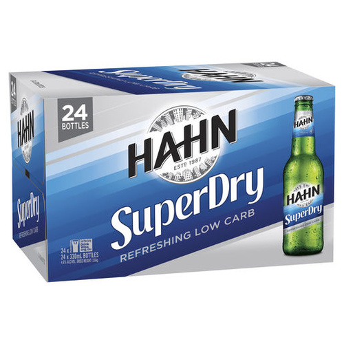 Hahn Super Dry 4.6% Bottle 24x330ml