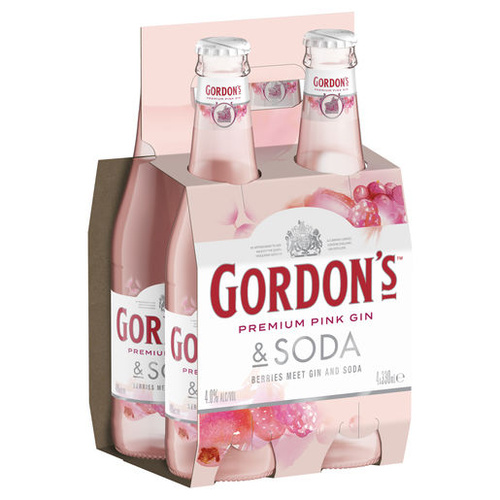 Gordons Pink Gin & Soda  4x330ml